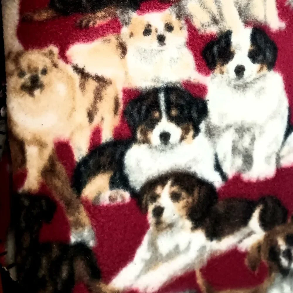 GUC ~ Fleece Dog Snuggling Blanket with Various Dog Breed Images (48